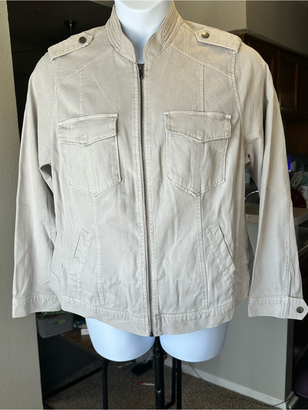 torrid Light Taupe Utility Zip-Front Jacket
